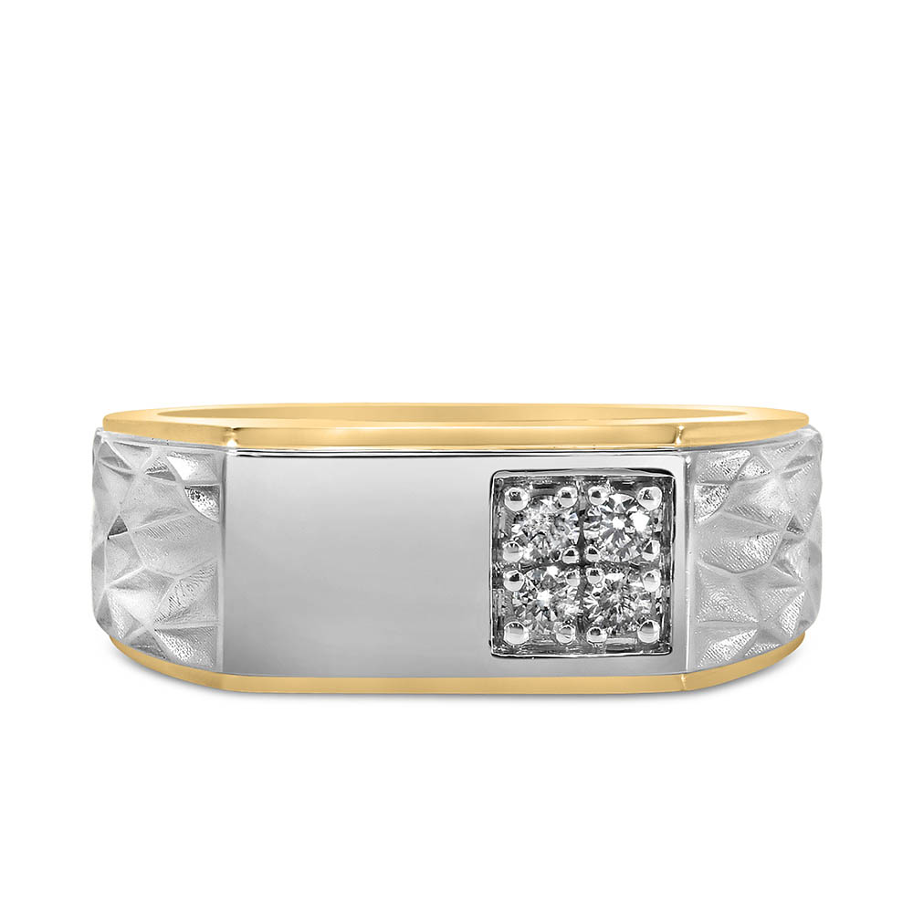 Men’s Ring with .20 Carat TW of Diamonds 10kt Yellow and White Gold