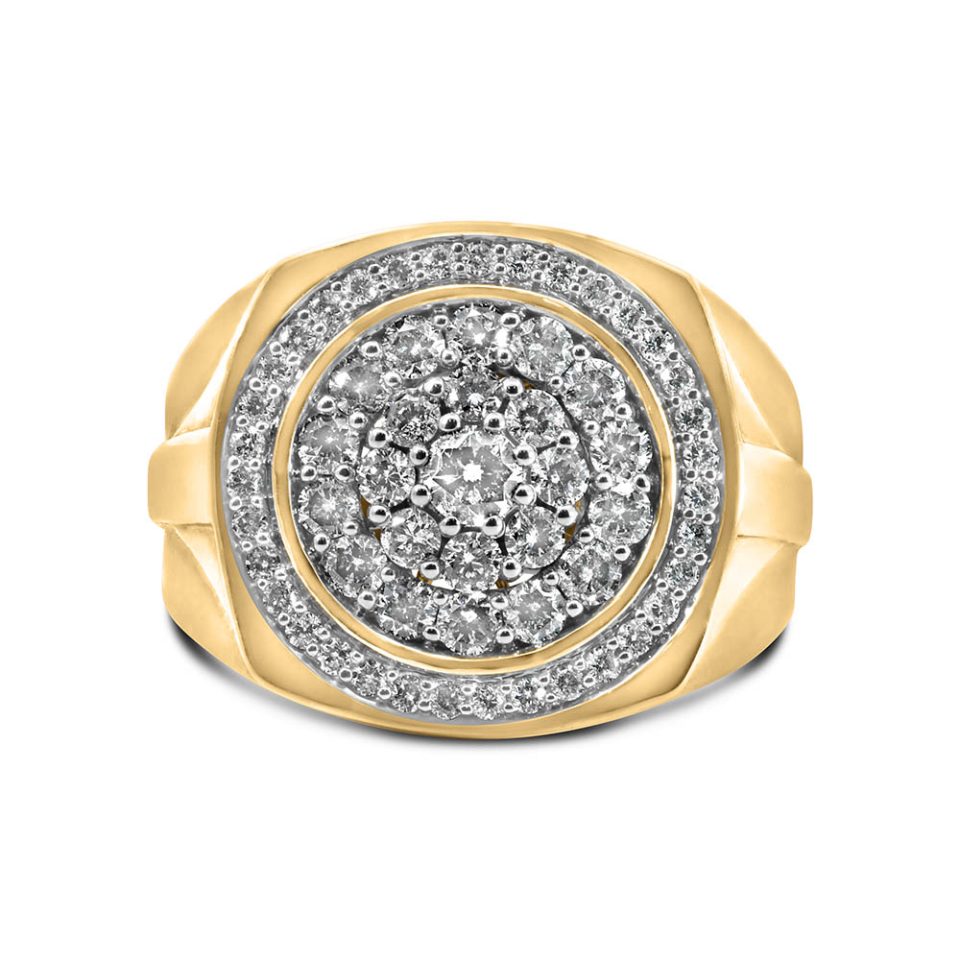 Men's Ring with 1.32 Carat TW of Diamonds in 10kt Yellow Gold