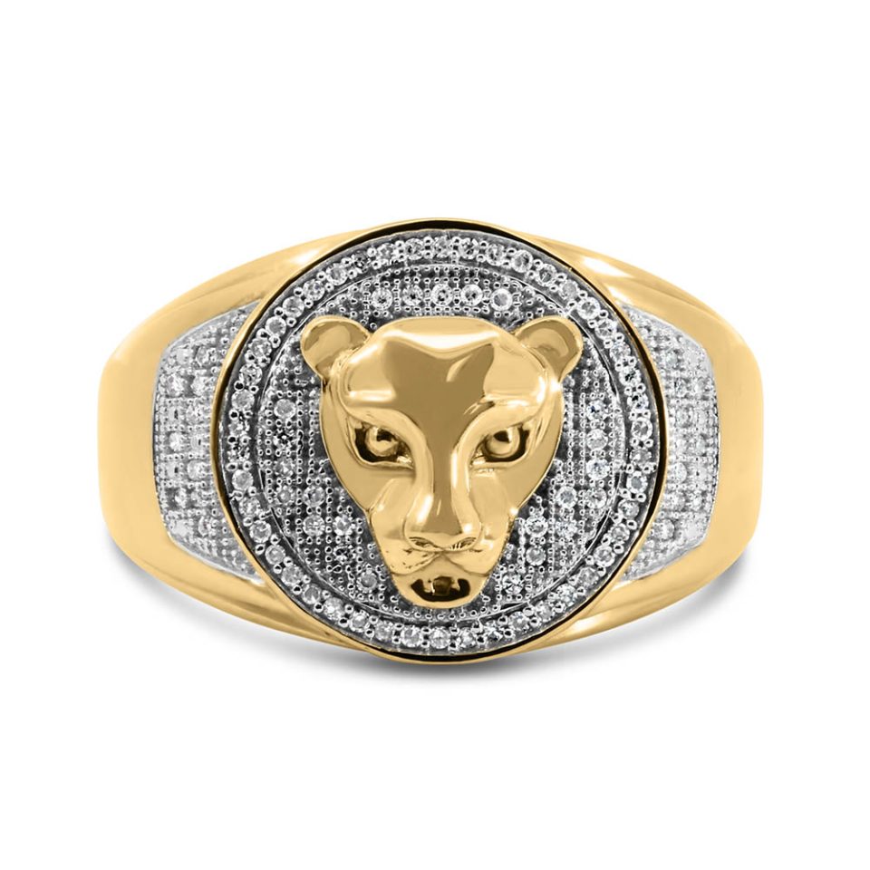 Panther Ring with .20 Carat TW of Diamonds in 10kt Yellow Gold