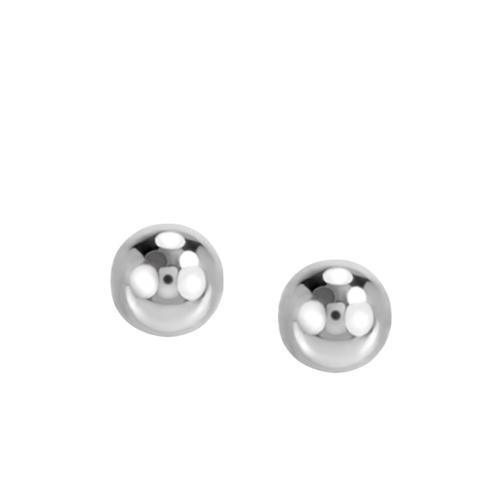 4MM Ball Stud Earrings in 14kt White Gold - Paris Jewellers