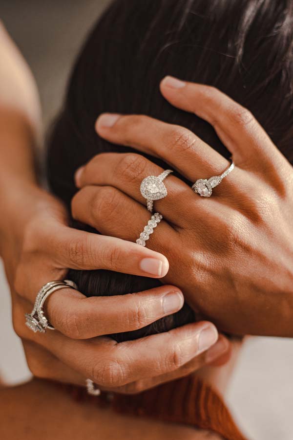 Halo Engagement Ring with 1.00 Carat TW of Diamonds in 10kt White Gold