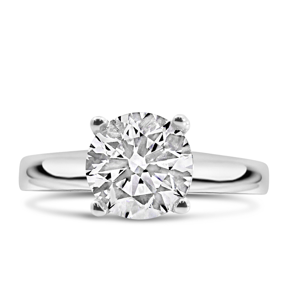 Canadian Solitaire Engagement Ring with 2.00 Carat Diamond 14kt White Gold