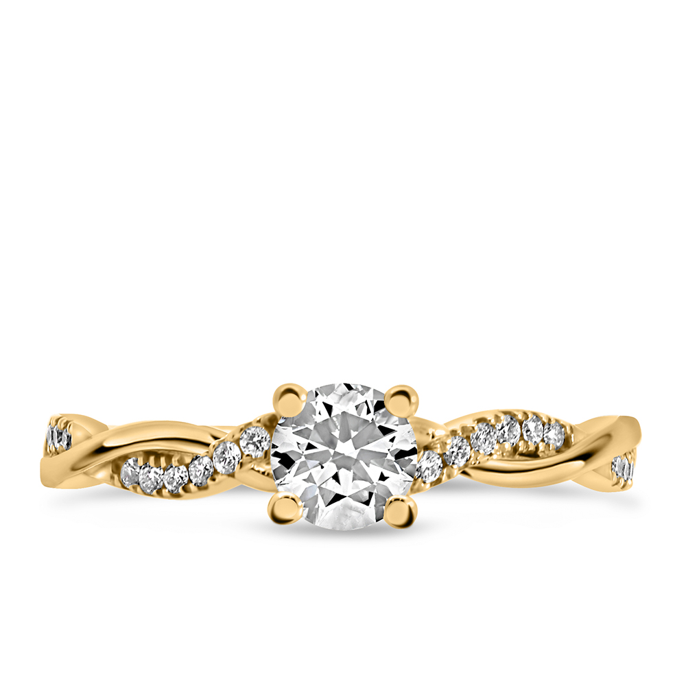 Fire of the North Engagement Ring with 0.53 Carat TW Diamonds 14kt Yellow Gold