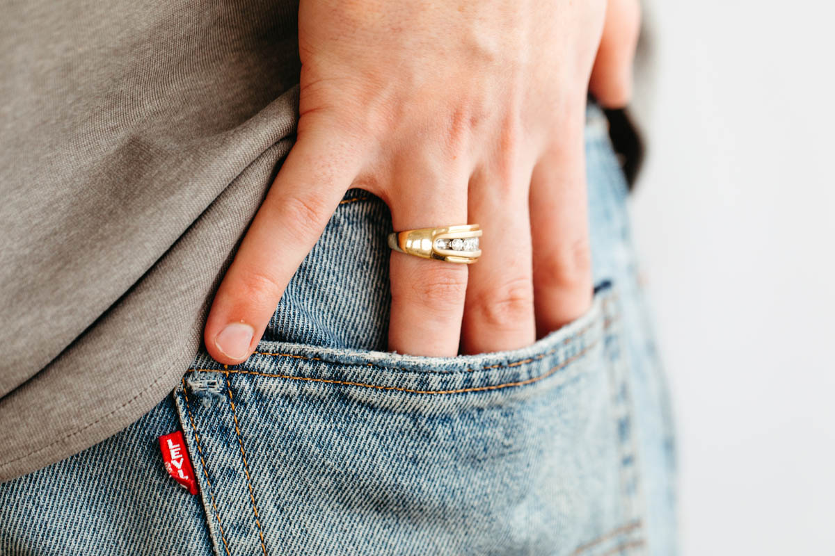 Men’s Ring with 1.00 Carat TW of Diamonds in 10kt Yellow Gold