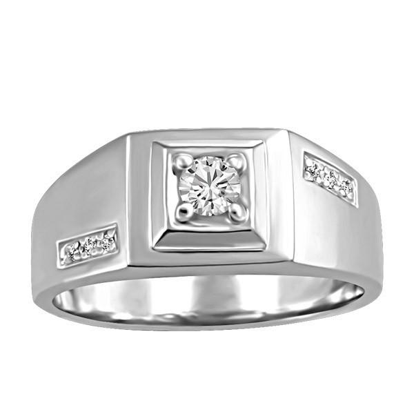 Mens White Gold Fire of the North Diamond Ring