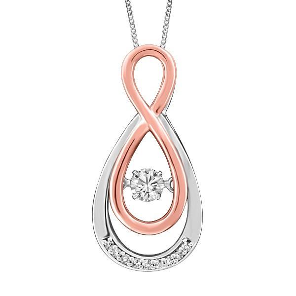 Luminance Fire of the North Canadian Diamond Pendant with .20 Carat TW of Diamonds in 10kt White and Rose Gold with Chain