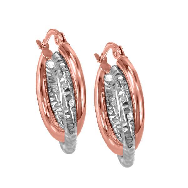 Hoop Earrings in 10kt White and Rose Gold