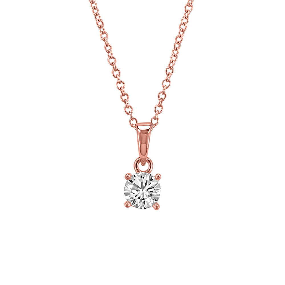 18″ Necklace with Cubic Zirconia in Sterling Silver with Chain