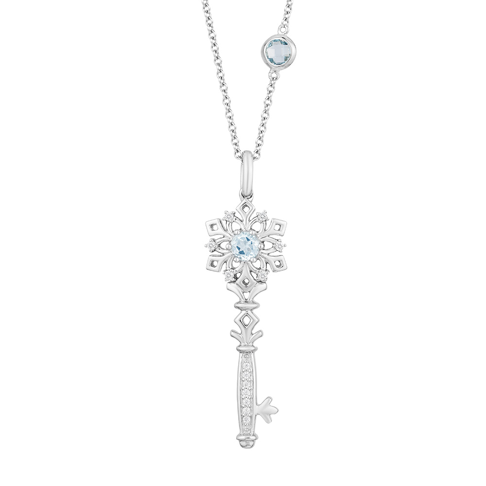 Enchanted Disney Elsa Pendant with .05 Carat TW of Diamonds Sterling Silver Chain