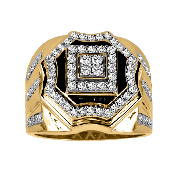 10KT Yellow Gold Mens Diamond Ring RIN-MDI-0406