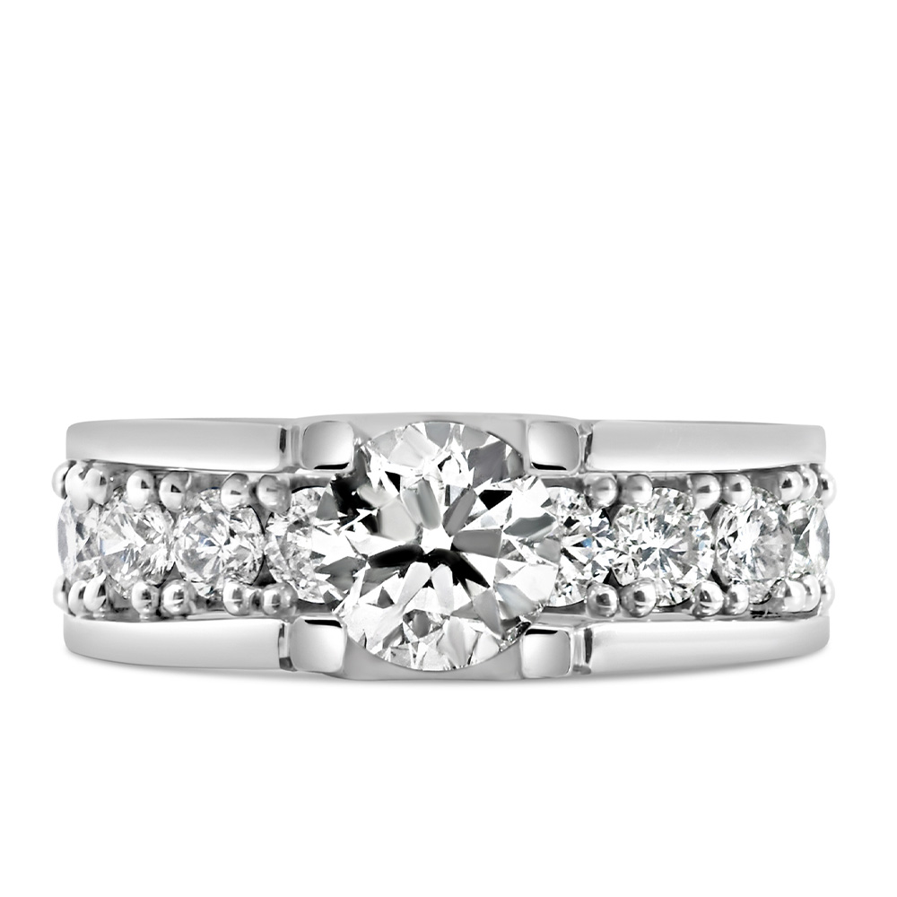 Engagement Ring with 2.00 Carat TW of Diamonds 14kt White Gold