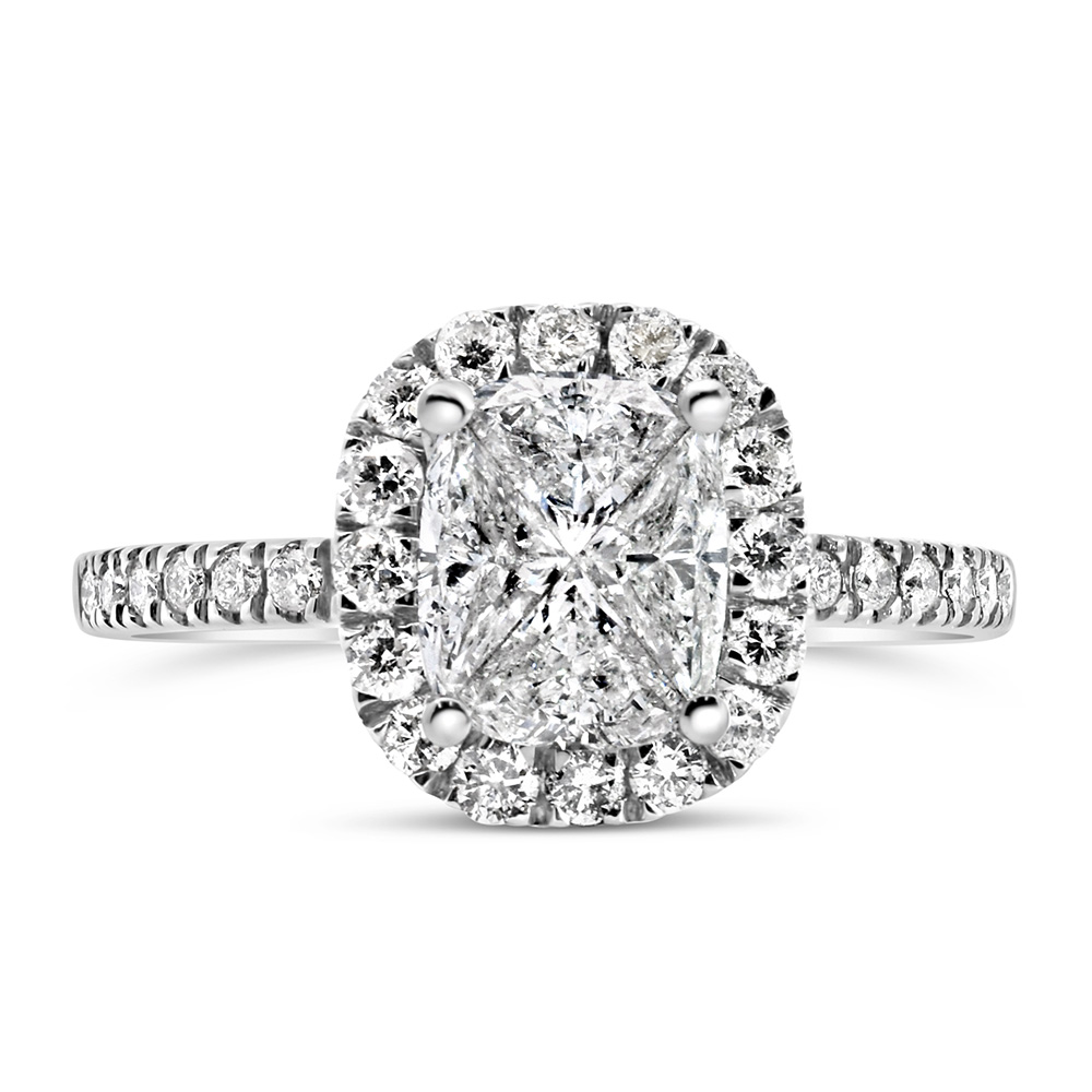 Engagement Ring with 1.40 Carat TW of Diamonds 14kt White Gold