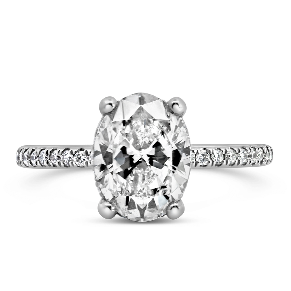 Oval Engagement Ring with 2.55 Carat TW of Diamonds in 14kt White Gold