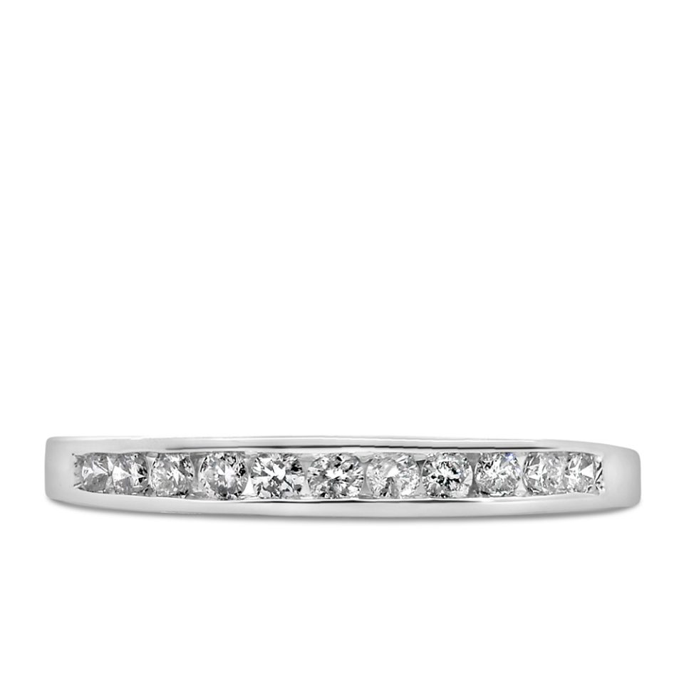 Wedding Band with .25 Carat TW of Diamonds in 14kt White Gold