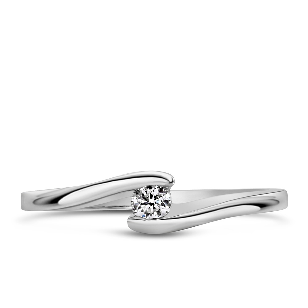 Fire of the North Engagement Ring with .08 Carat Diamond in 10kt White Gold