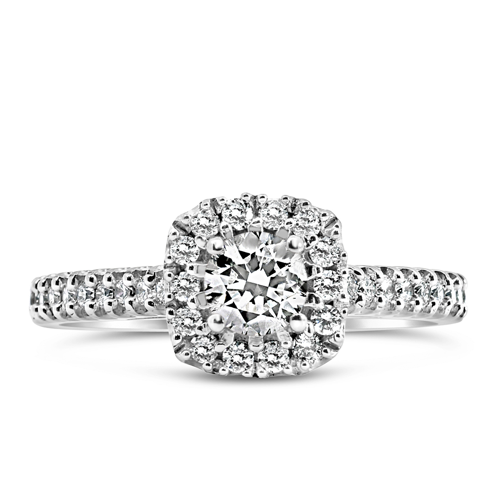 Fire of the North Engagement Ring with .62 Carat TW Diamonds 14kt White Gold