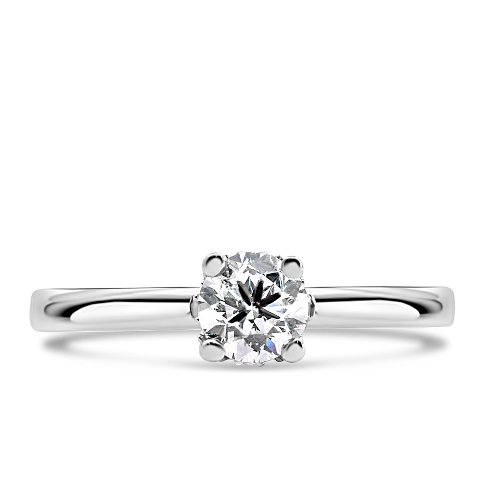 Colourless Collection Solitaire Engagement Ring with Carat TW of Diamonds 18kt White Gold