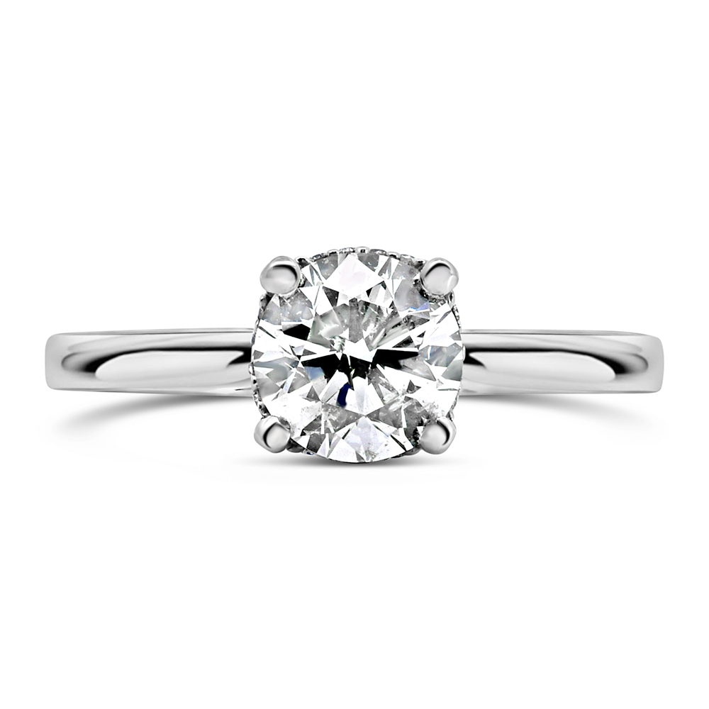 Colourless Collection Solitaire Engagement Ring with 1.05 Carat TW of Diamonds 18kt White Gold