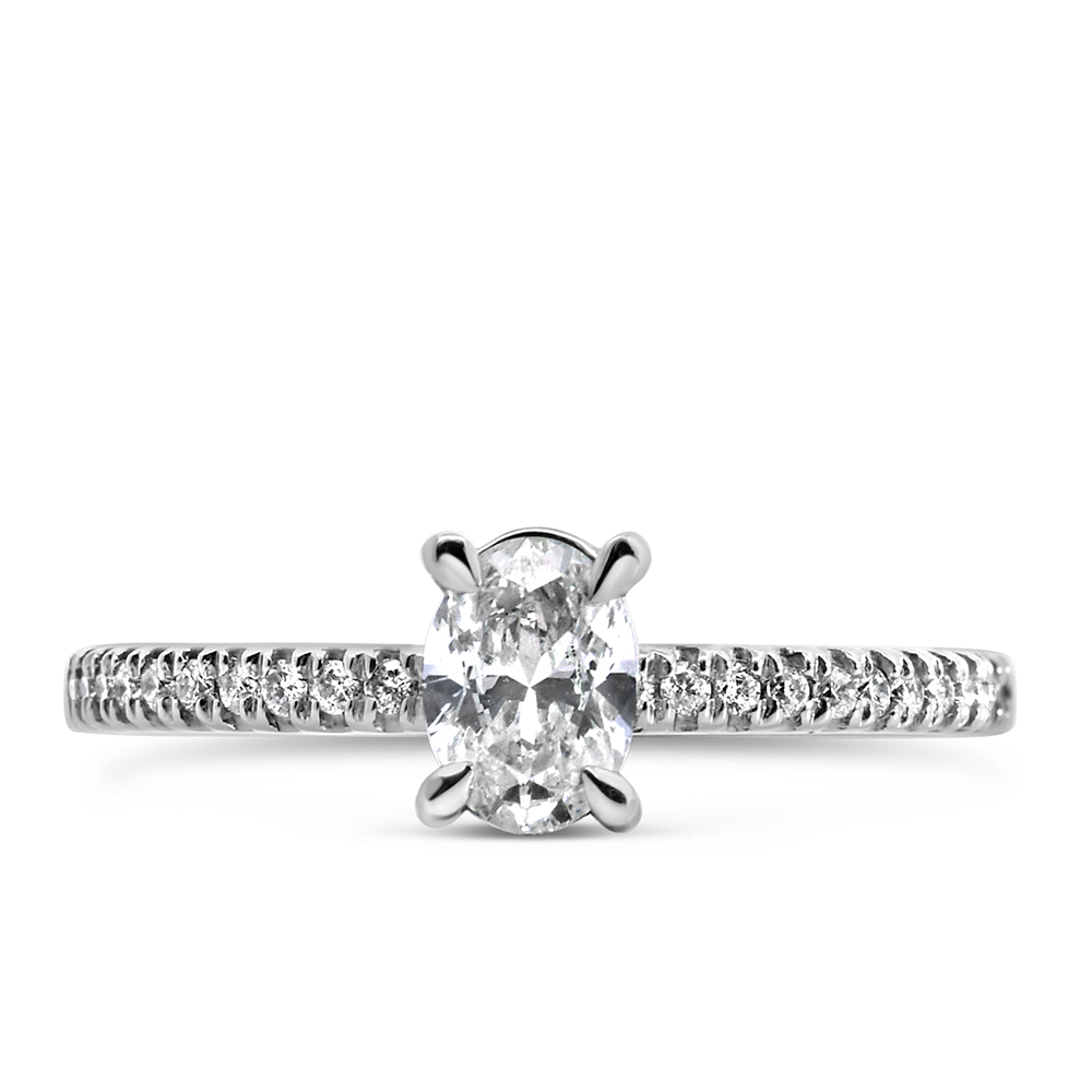 Fire of the North Oval Engagement Ring with .65 Carat TW Diamonds 14kt Gold