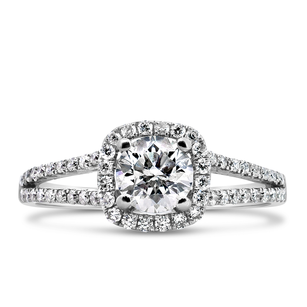 Fire of the North Engagement Ring with 1.00 Carat TW Diamonds 18kt White Gold