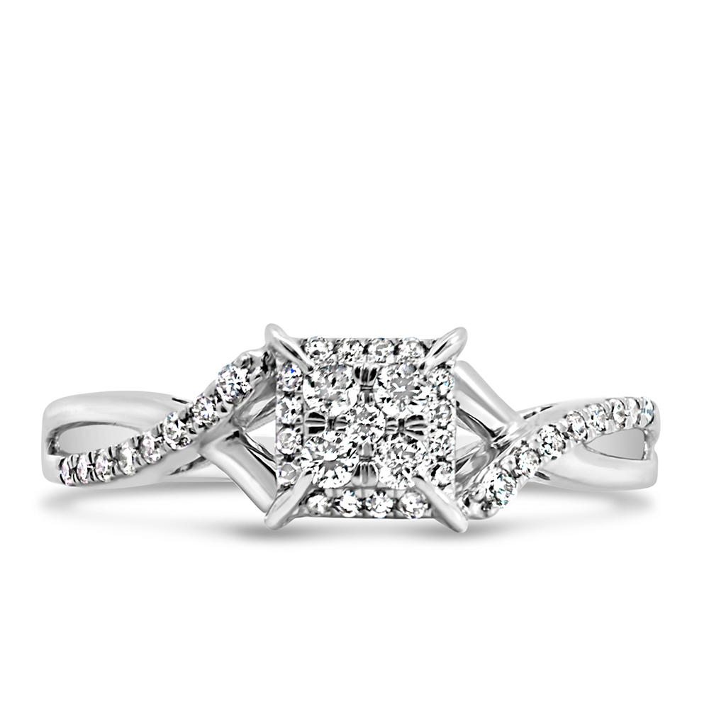 Engagement Ring with .25 Carat TW of Diamonds 10kt White Gold