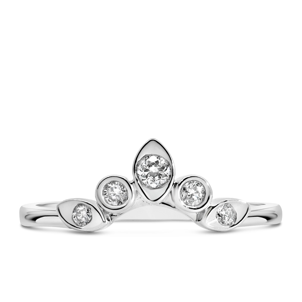 Stackable Contour Ring with .15 Carat TW of Diamonds in 14kt White Gold