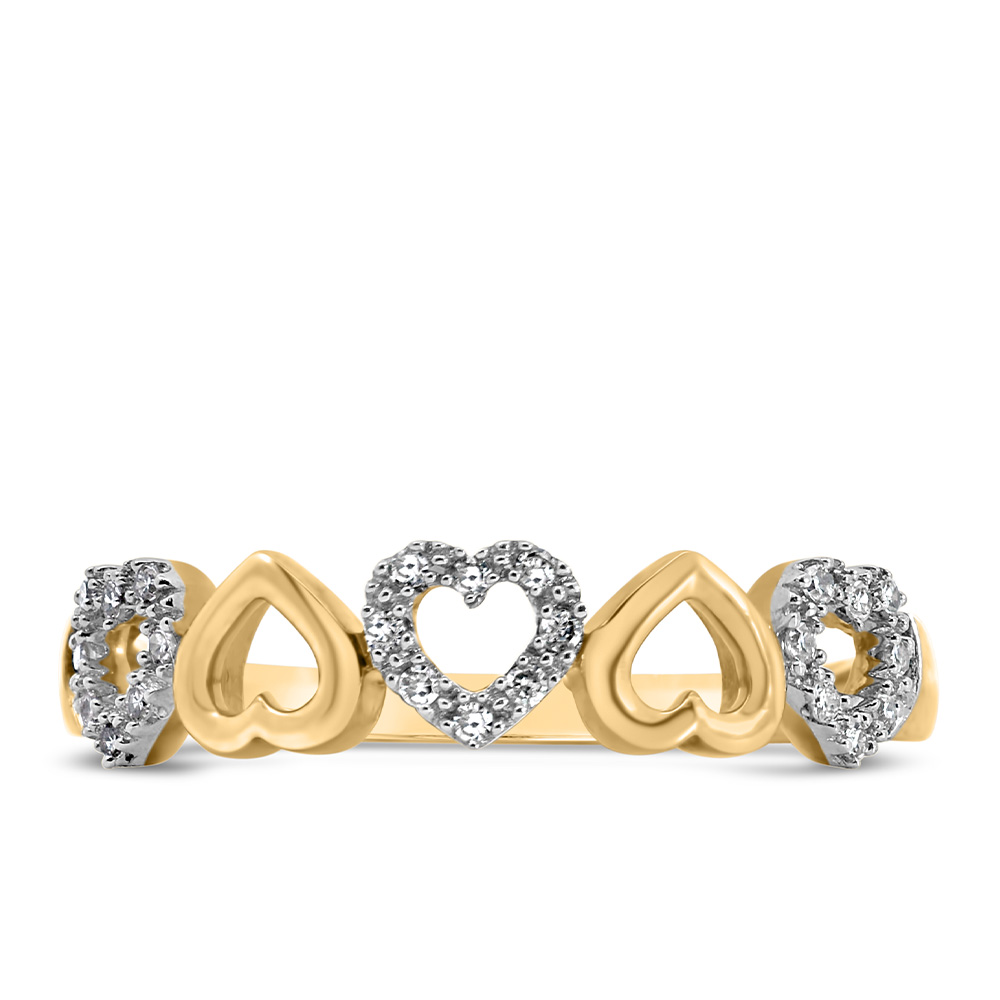 Heart Ring with .10 Carat TW of Diamonds in 10kt Yellow Gold