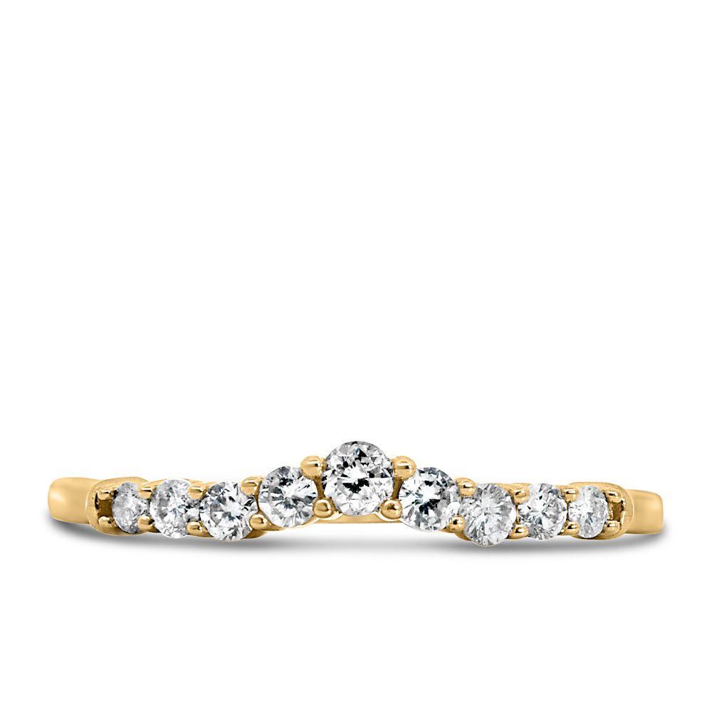 Wedding Band with .25 Carat of Diamonds 14kt Gold