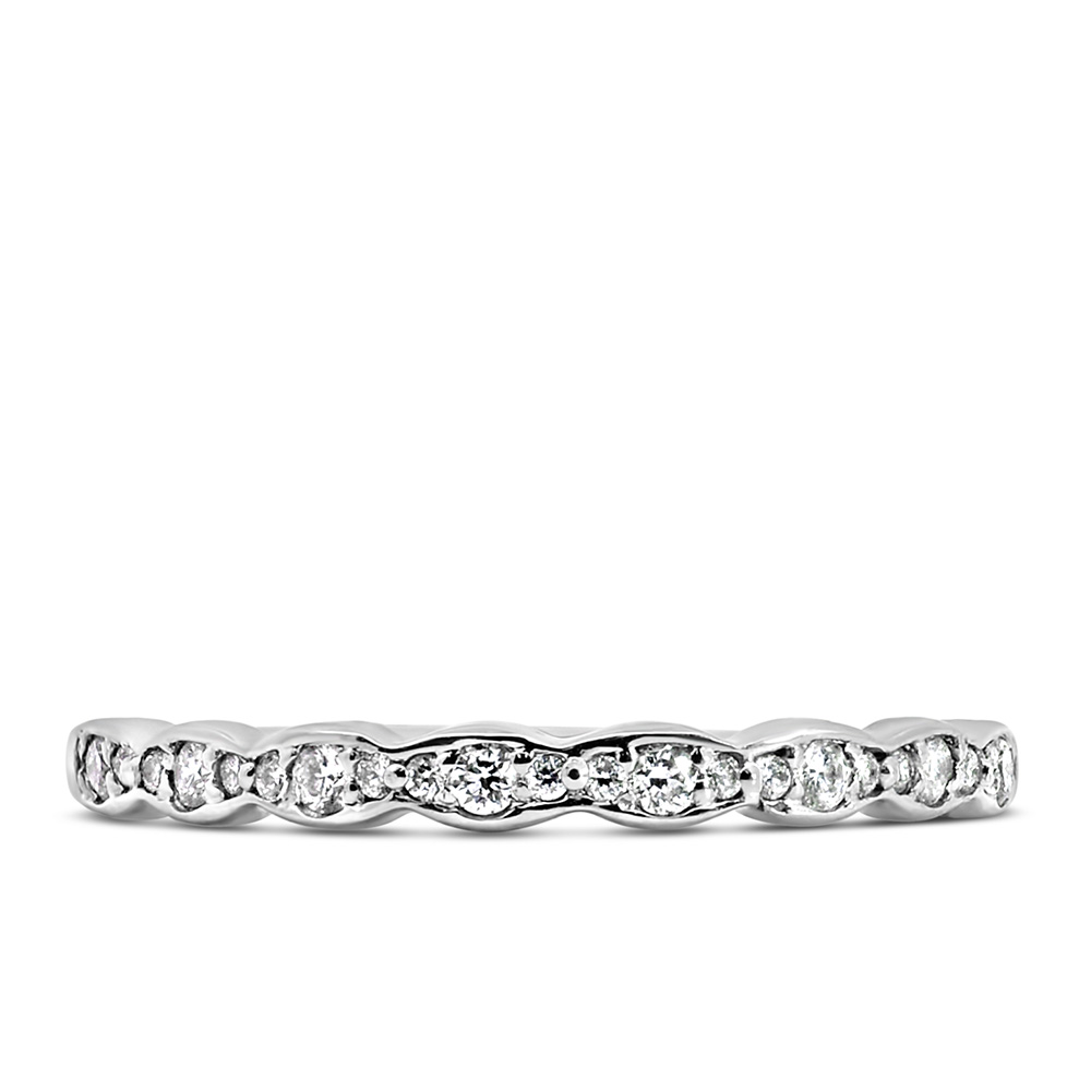 Matching Wedding Band with .18 Carat TW Diamonds in 18kt White Gold