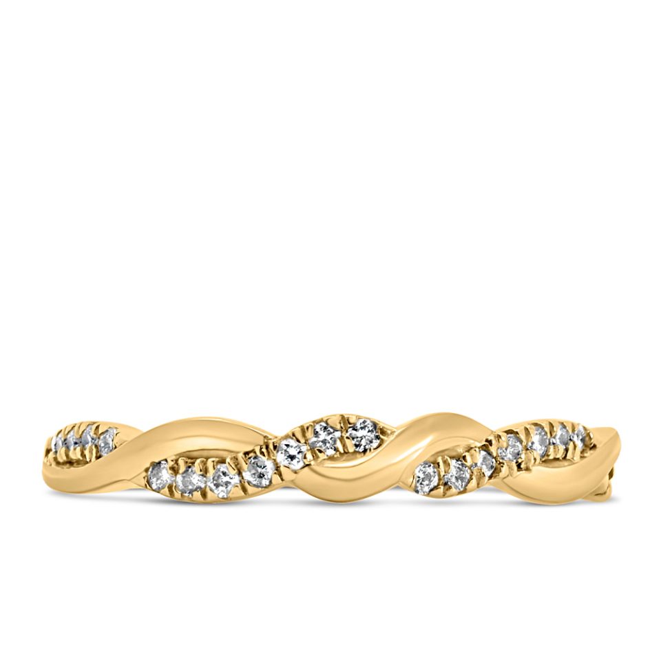 Fire of the North Matching Wedding Band with .14 Carat TW of Diamonds in 14kt Yellow Gold