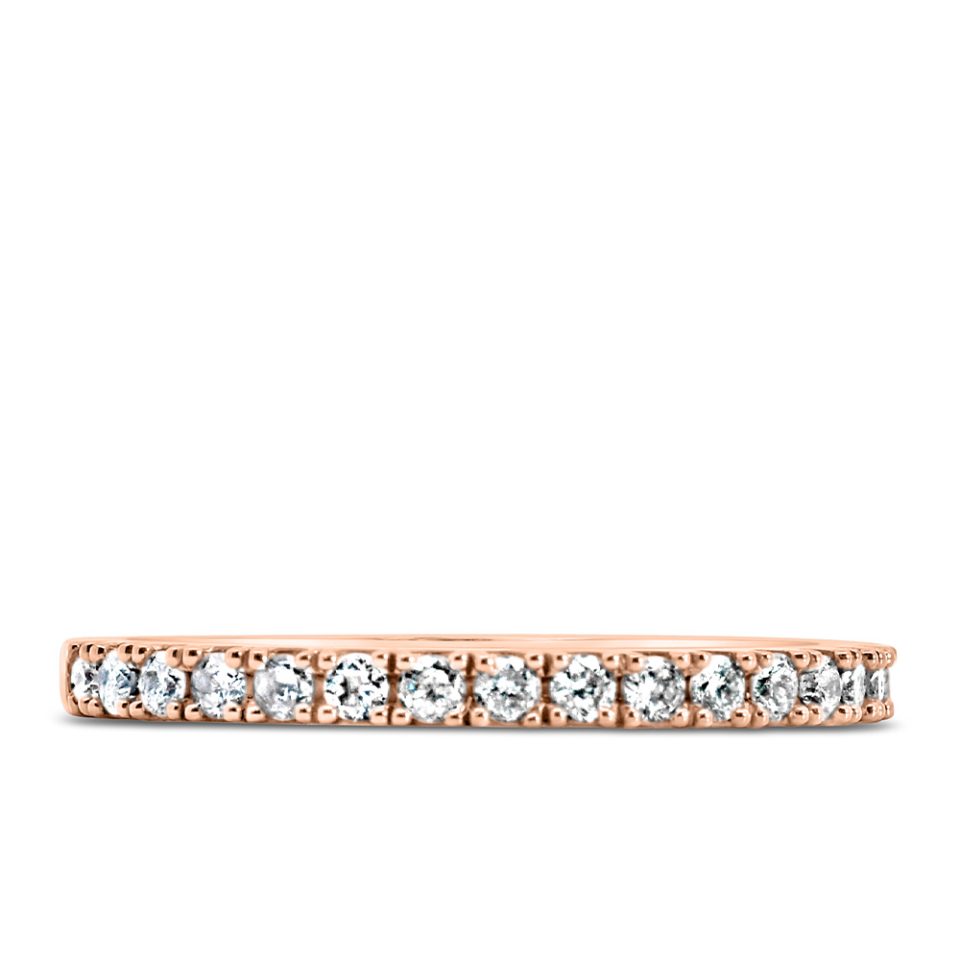 Wedding Band with .27 Carat TW of Diamonds in 14KT Rose Gold