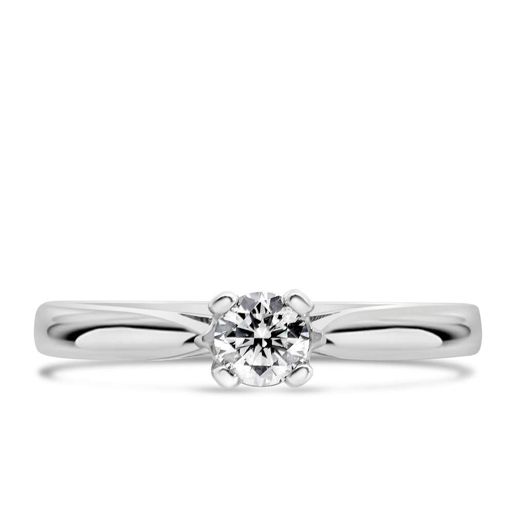 Solitaire Engagement Ring with .25 Carat Diamond 14kt White Gold