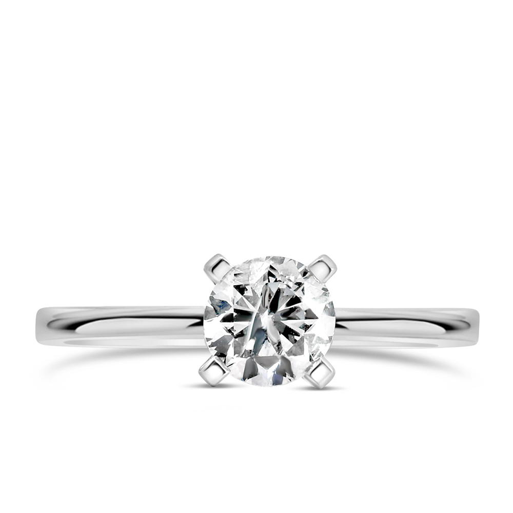 Solitaire Engagement Ring with .75 Carat Diamond in 14kt White Gold