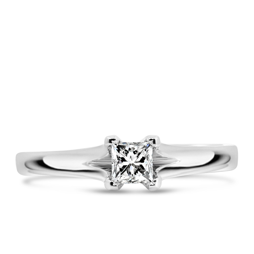 Solitaire Engagement Ring with .33 Carat Diamond in 14kt White Gold