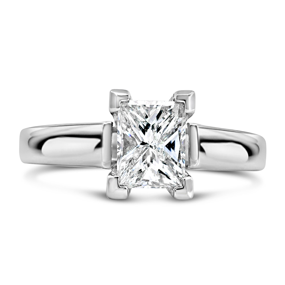 Solitaire Engagement Ring With .75 Carat TW Of Diamonds 14kt White Gold