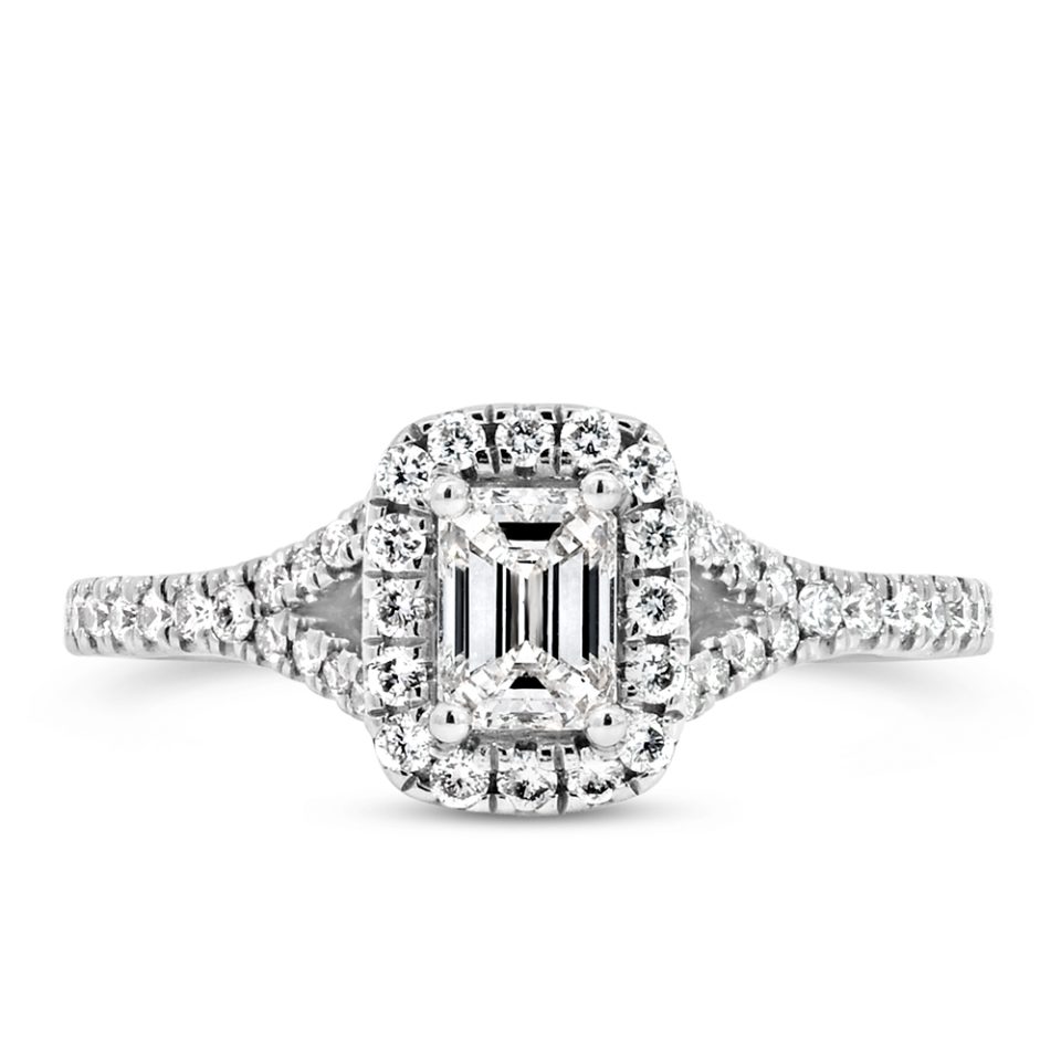 Ring With .87 Carat TW of Diamonds in 18kt White Gold