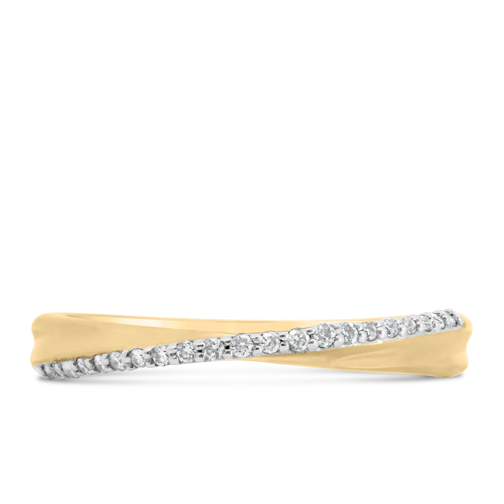 Helix Diamond Everyday Stacking Ring with .10 Carat TW of Diamonds in 10kt Yellow Gold