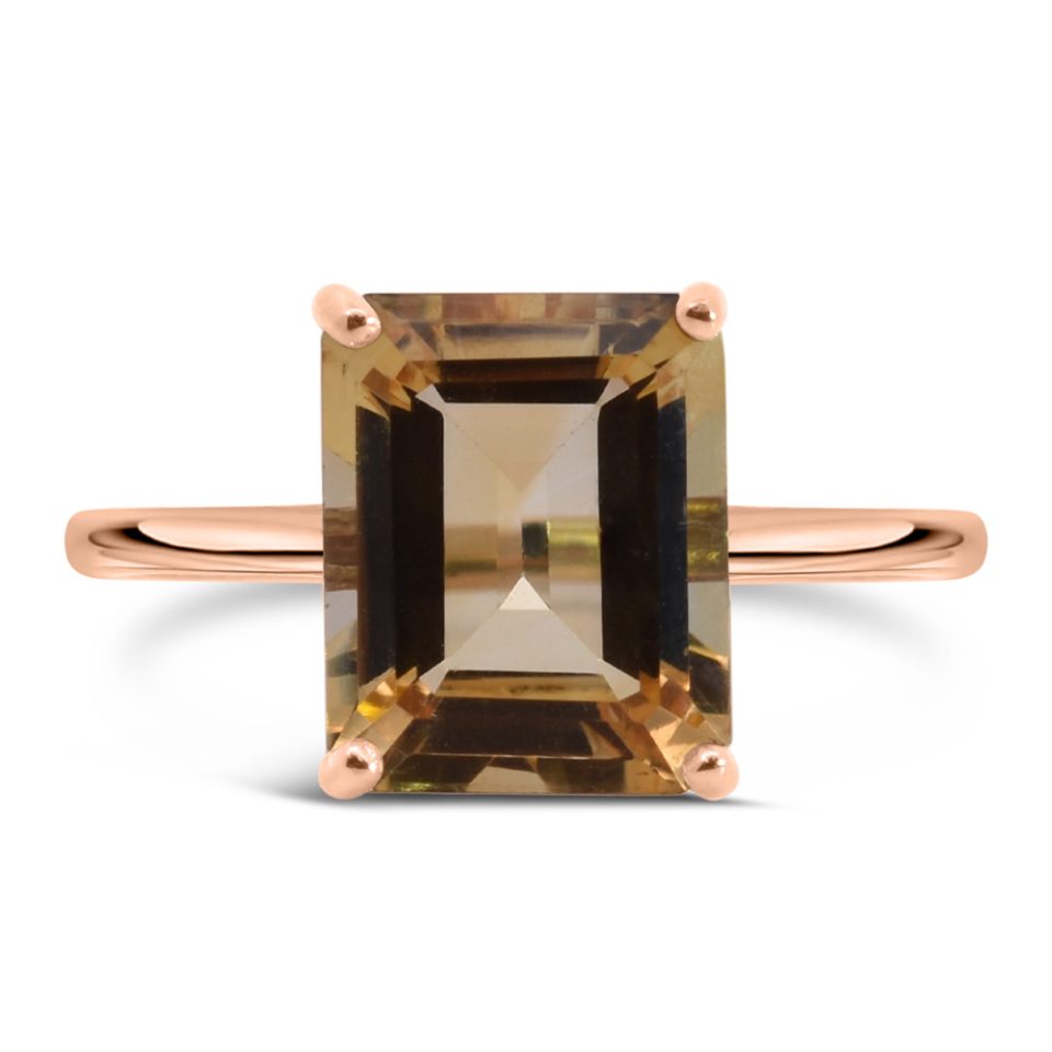 Ring with Smoky Quartz in 10kt Rose Gold