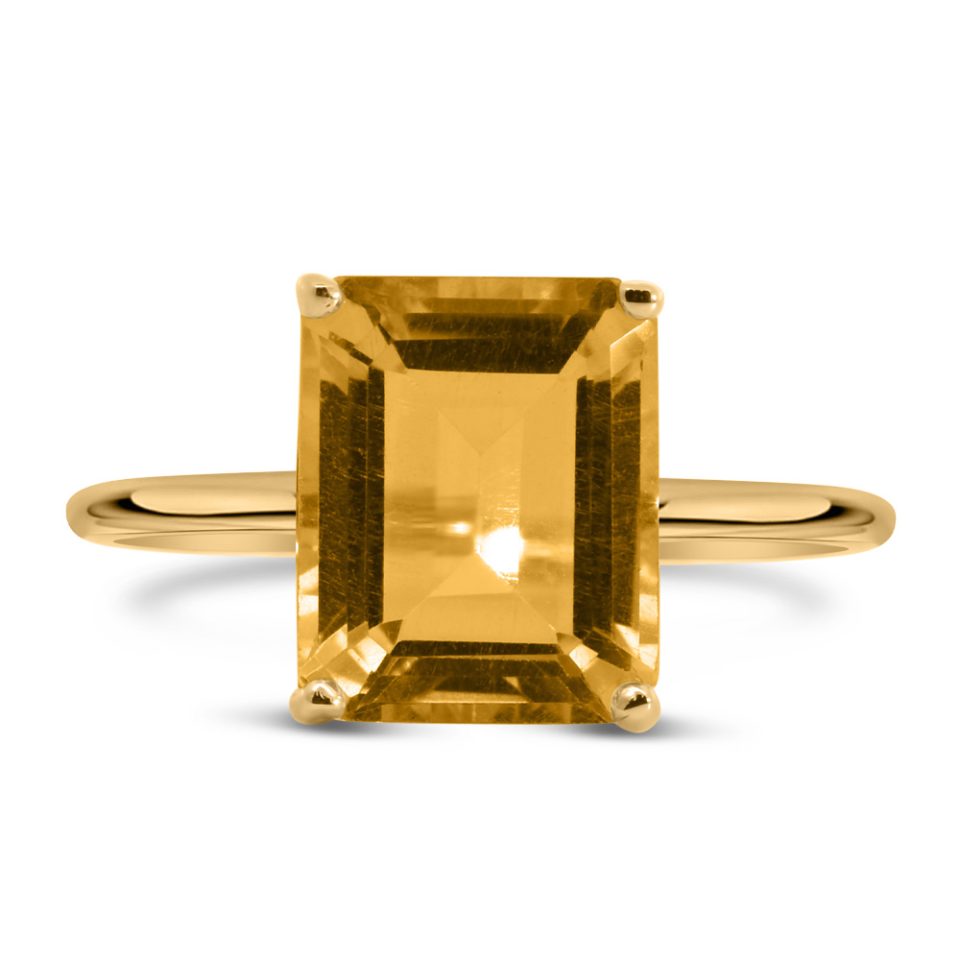 Ring with Citrine in 10kt Yellow Gold