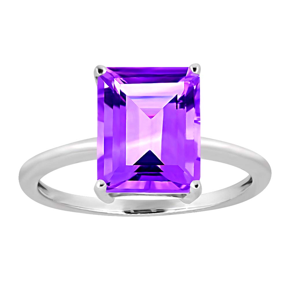 Cleo Ring with Amethyst in 10kt White Gold - Paris Jewellers
