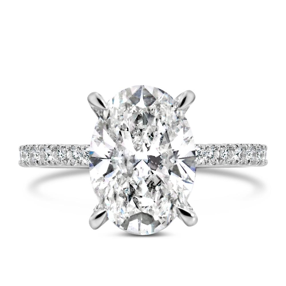 Engagement Ring with 4.45 Carat TW of Lab Created Diamonds in 14kt ...