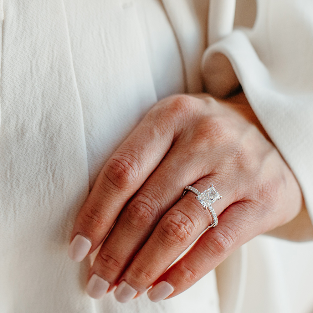 Aspen Engagement Ring with 2.46 Carat TW of Lab Created Diamonds 14kt White Gold