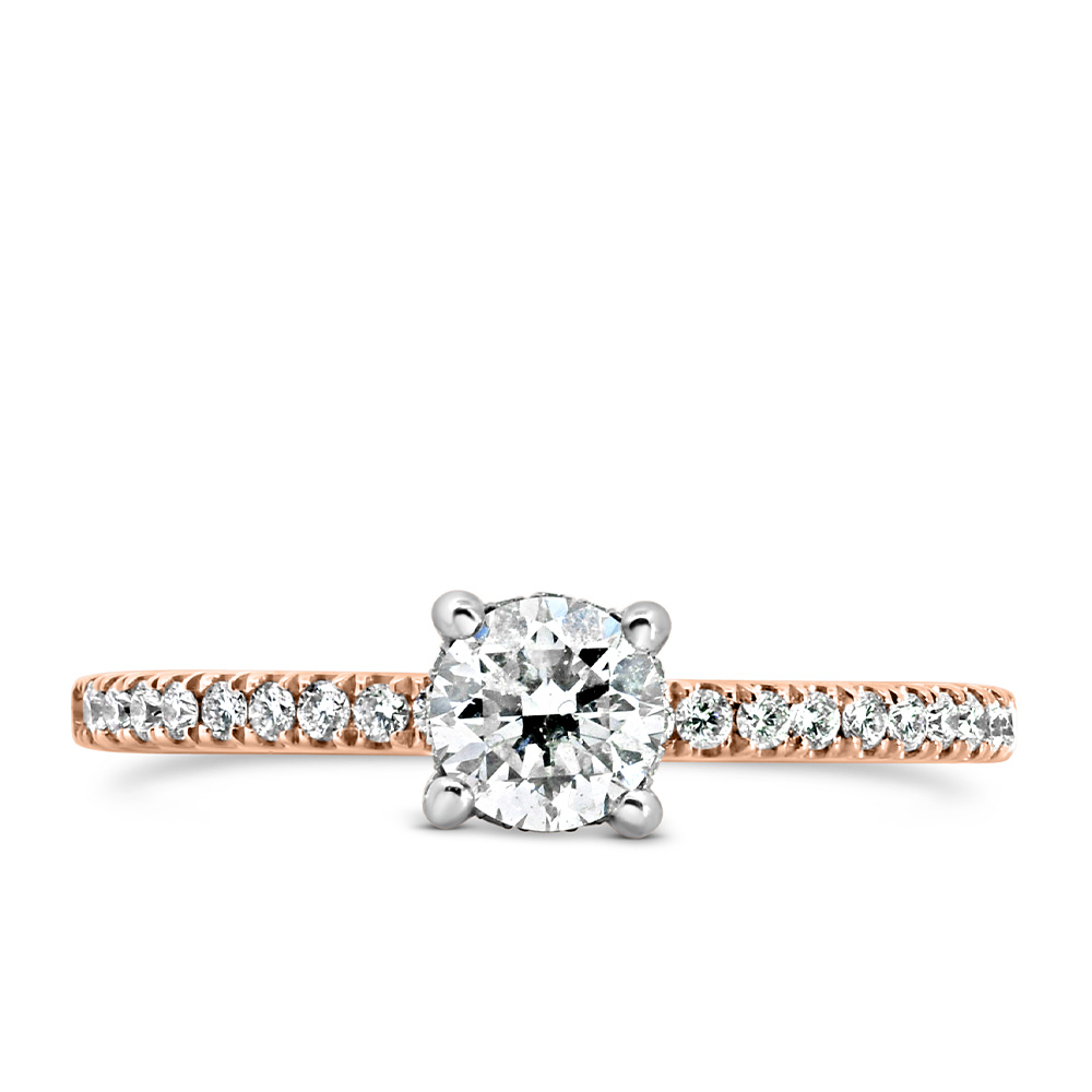 Colourless Collection Engagement Ring with .69 Carat TW of Diamonds 18kt Rose Gold