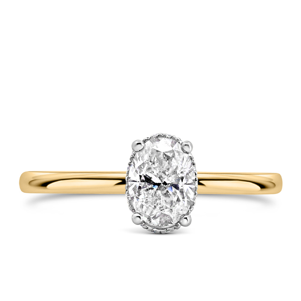 Colourless Collection Oval Solitaire Engagement Ring with .82 Carat TW of Diamonds in 18kt Yellow Gold