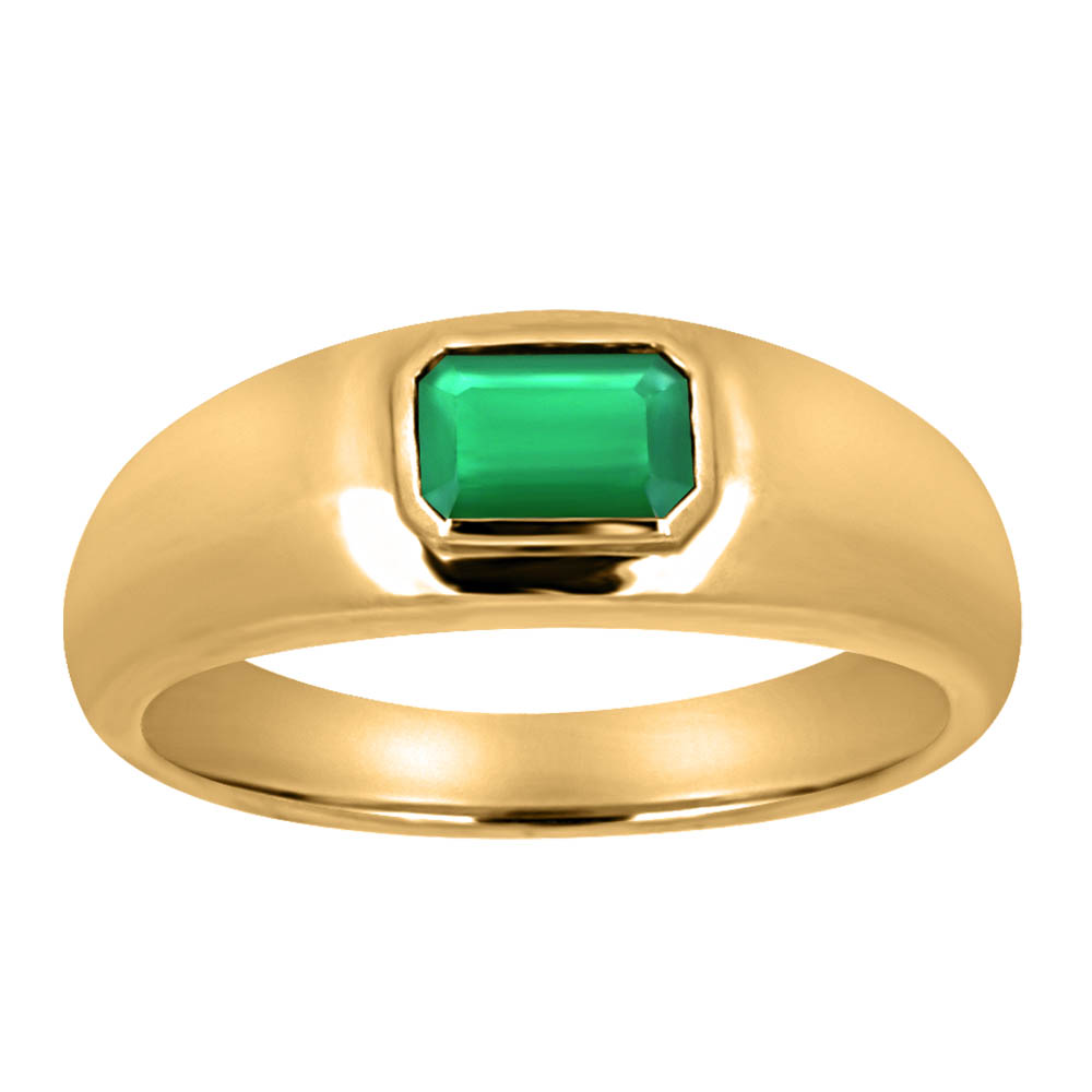 Ring With 5.5X3.5MM Emerald Cut Emerald Ring in 10kt Yellow Gold ...