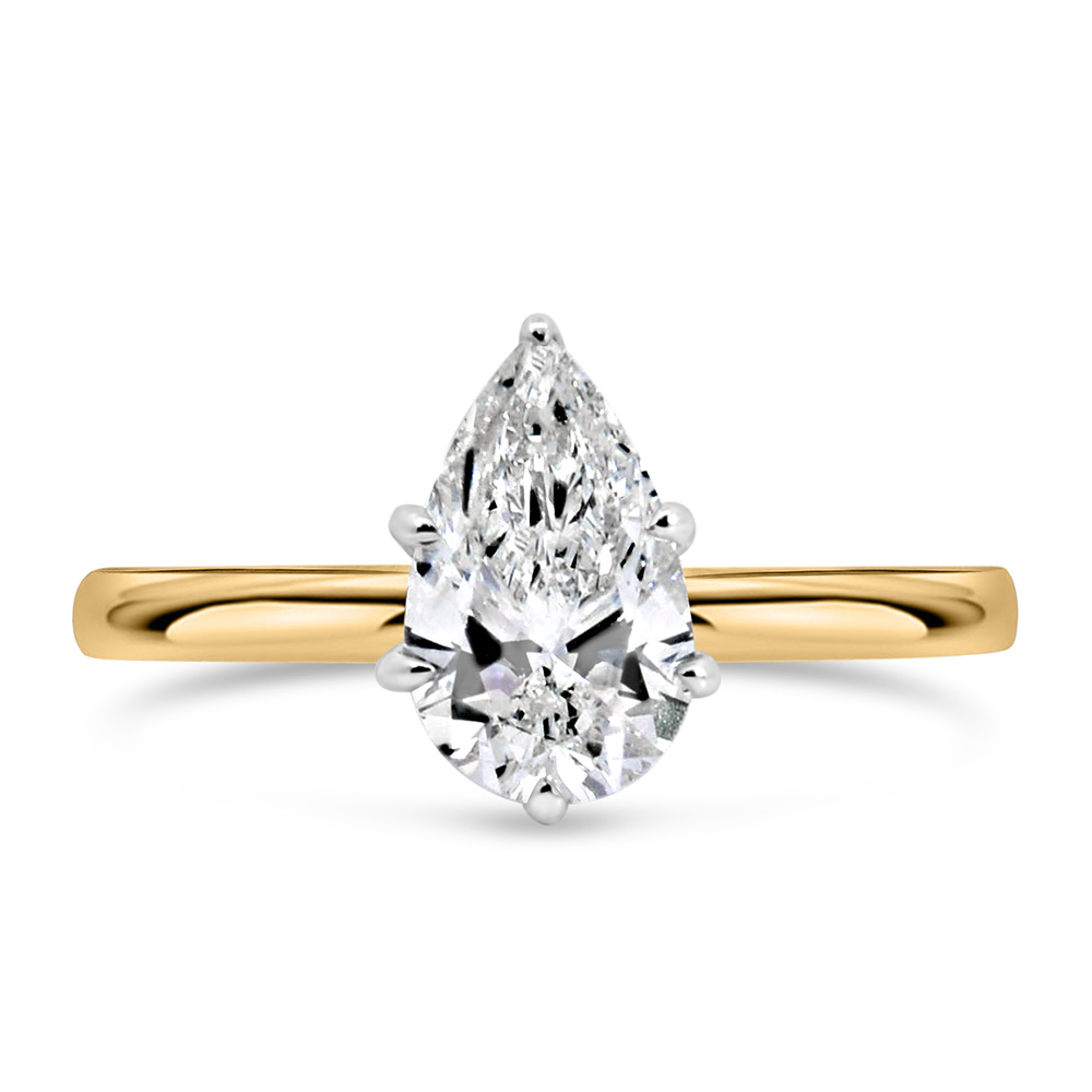 Pear Engagement Ring with 1.33 Carat TW of Lab Created Diamonds 14kt Gold