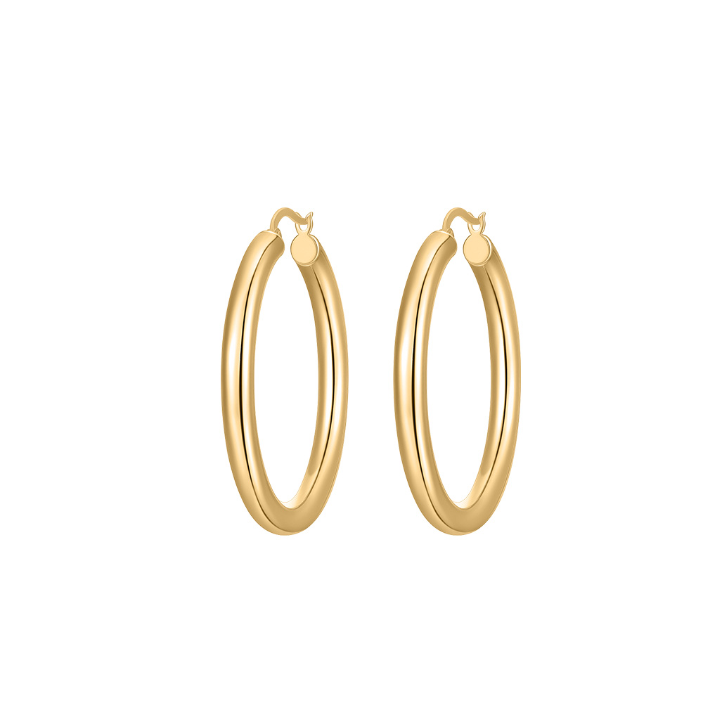 Hailey Slim Weightless 40MM Hoop Earrings in Gold Plated Sterling ...