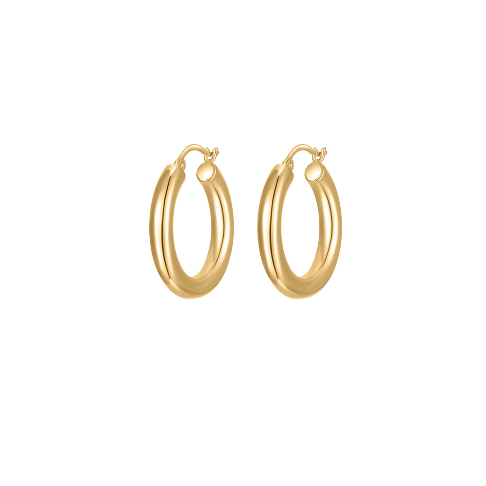 Hailey Slim Weightless 25MM Hoop Earrings in Gold Plated Sterling ...