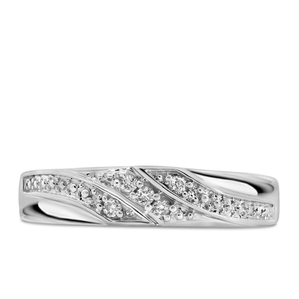 Wedding Band with .05 Carat TW of Diamonds in 10kt White Gold