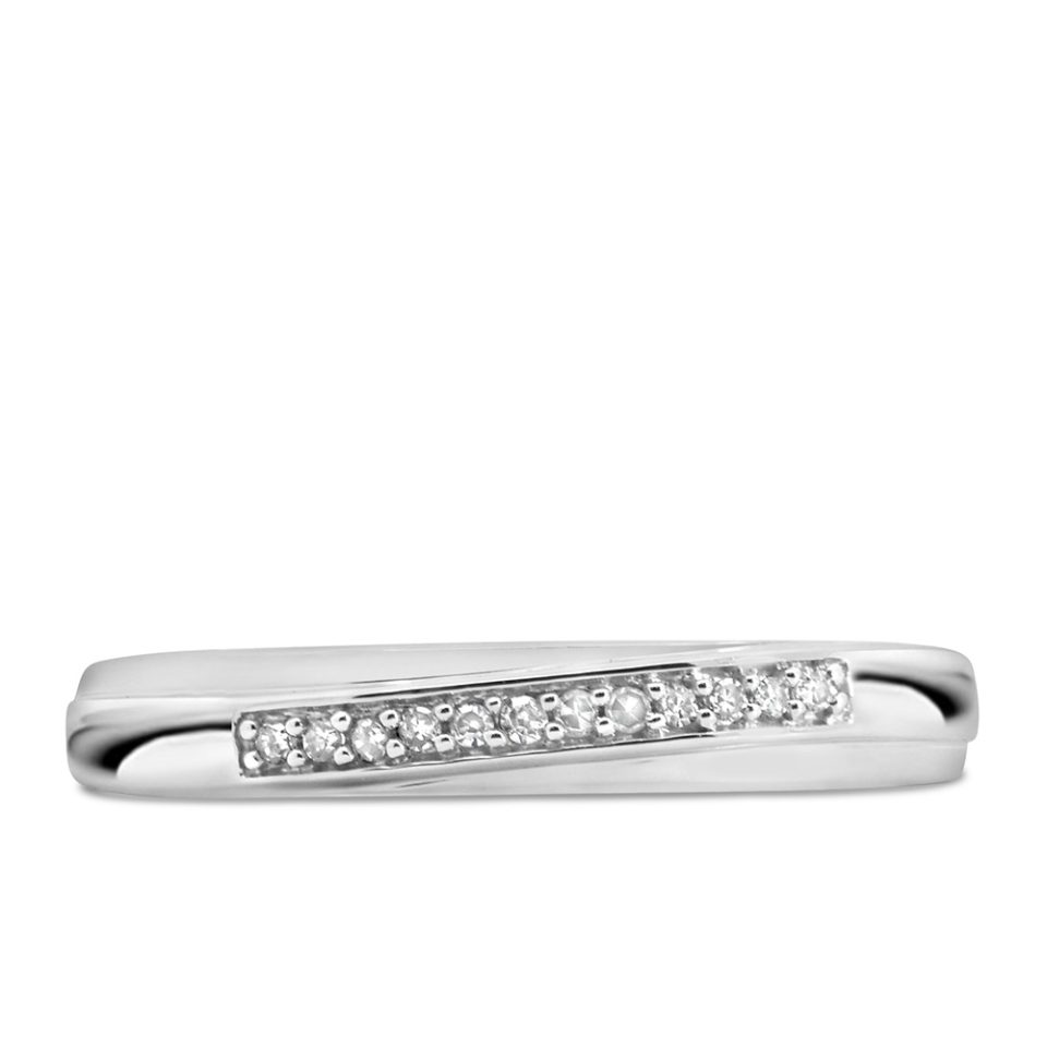 Wedding Band with .05 Carat TW of Diamonds in 10kt White Gold